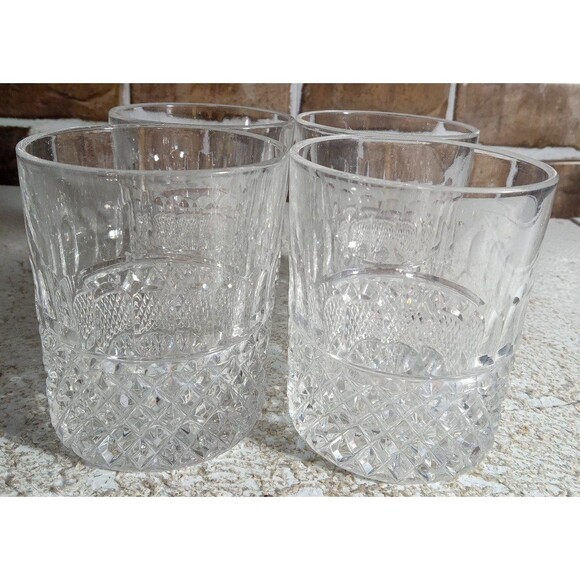 Vintage Anchor Hocking Wexford Old Fashioned Glasses Set Of 4